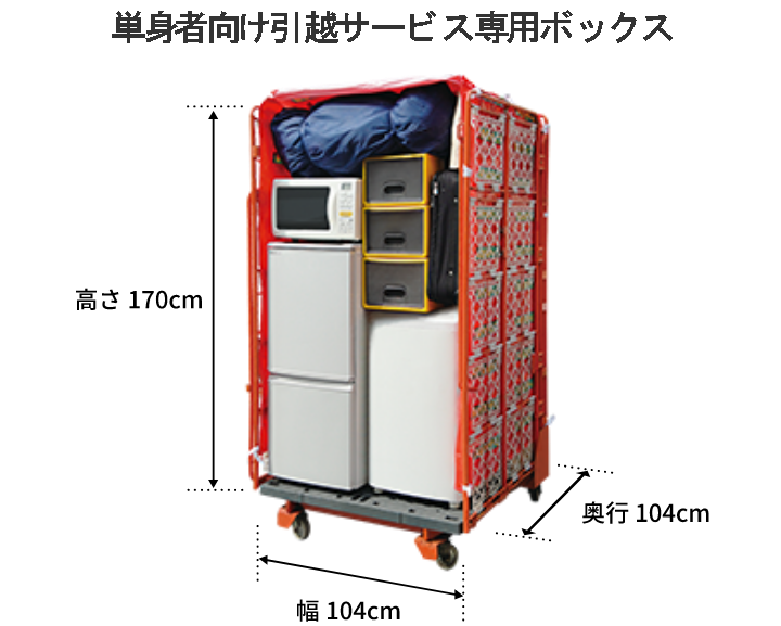 単身者向け引越サービス専用ボックス(写真)
